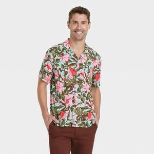 Goodfellow & Co. Floral Print /Button- Down Short Sleeve Shirt / XXL / Tropical